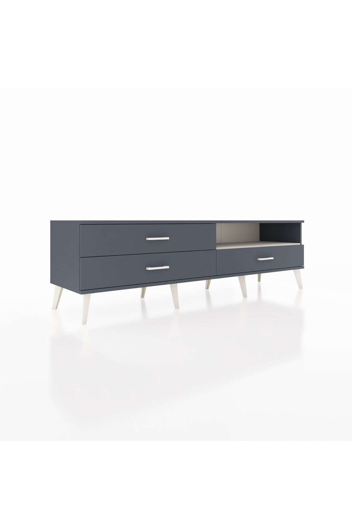 Hyperion TV Ünitesi Tek Raflı 3 Çekmeceli  176x44x51 Antrasit-Aytaşı/Antrasit