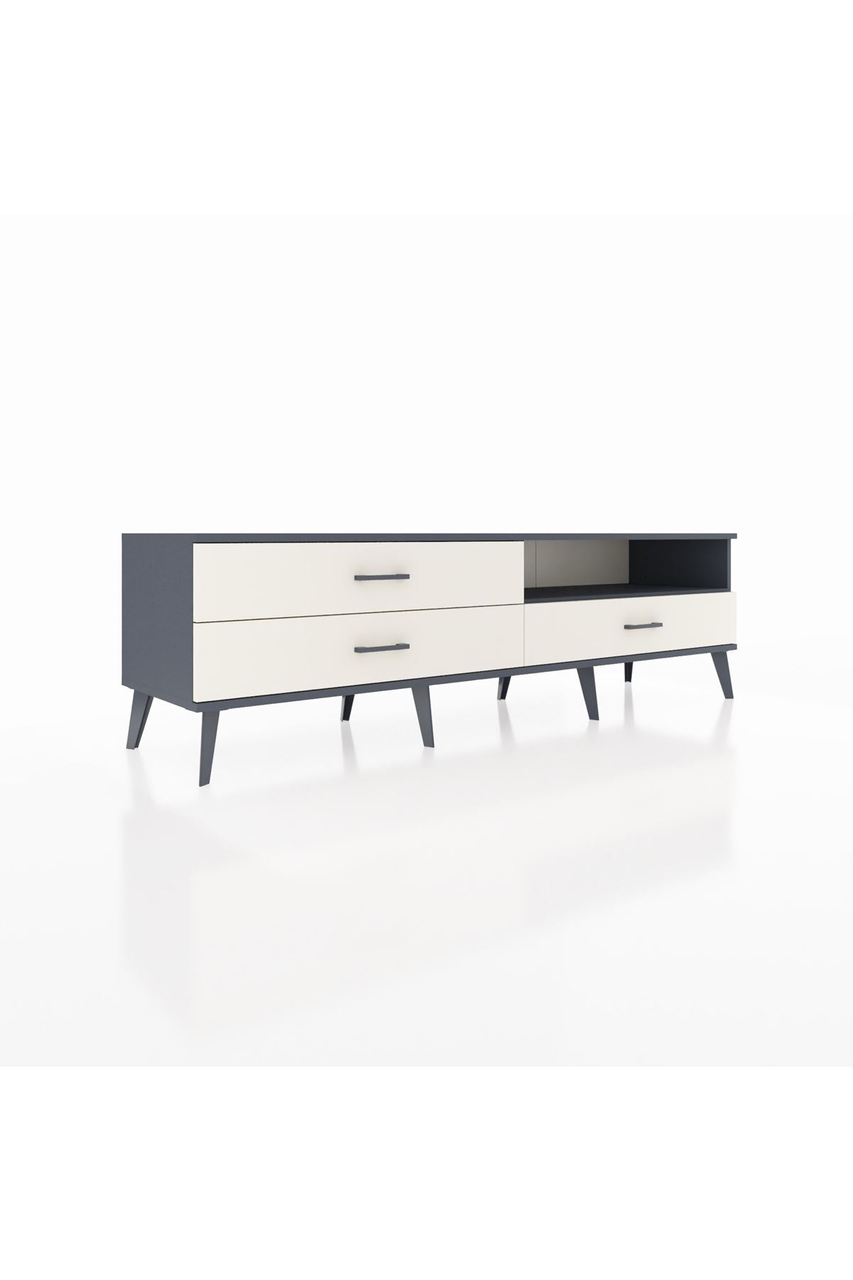 Hyperion TV Ünitesi Tek Raflı 3 Çekmeceli  176x44x51 Antrasit-Antrasit/Aytaşı