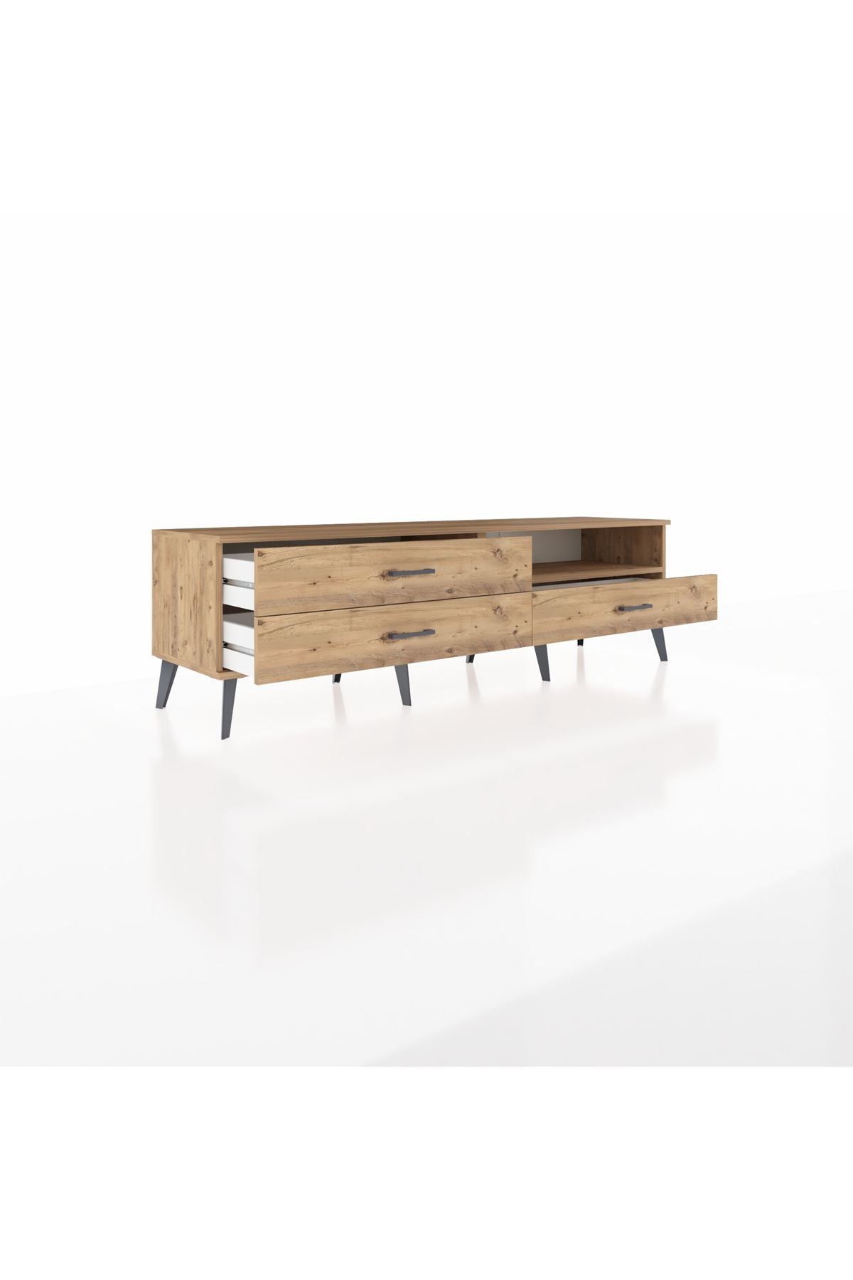 Hyperion TV Ünitesi Tek Raflı 3 Çekmeceli  176x44x51 Çam-Çam/Çam