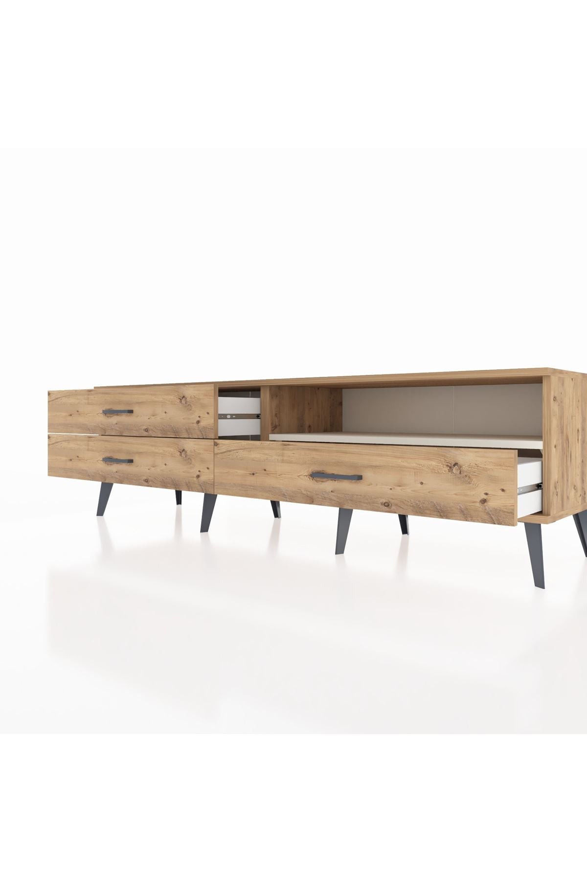 Hyperion TV Ünitesi Tek Raflı 3 Çekmeceli  176x44x51 Çam-Aytaşı/Çam