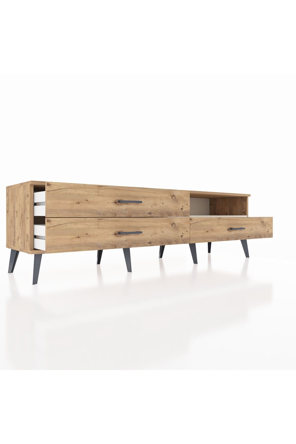 Hyperion TV Ünitesi Tek Raflı 3 Çekmeceli  176x44x51 Çam-Aytaşı/Çam