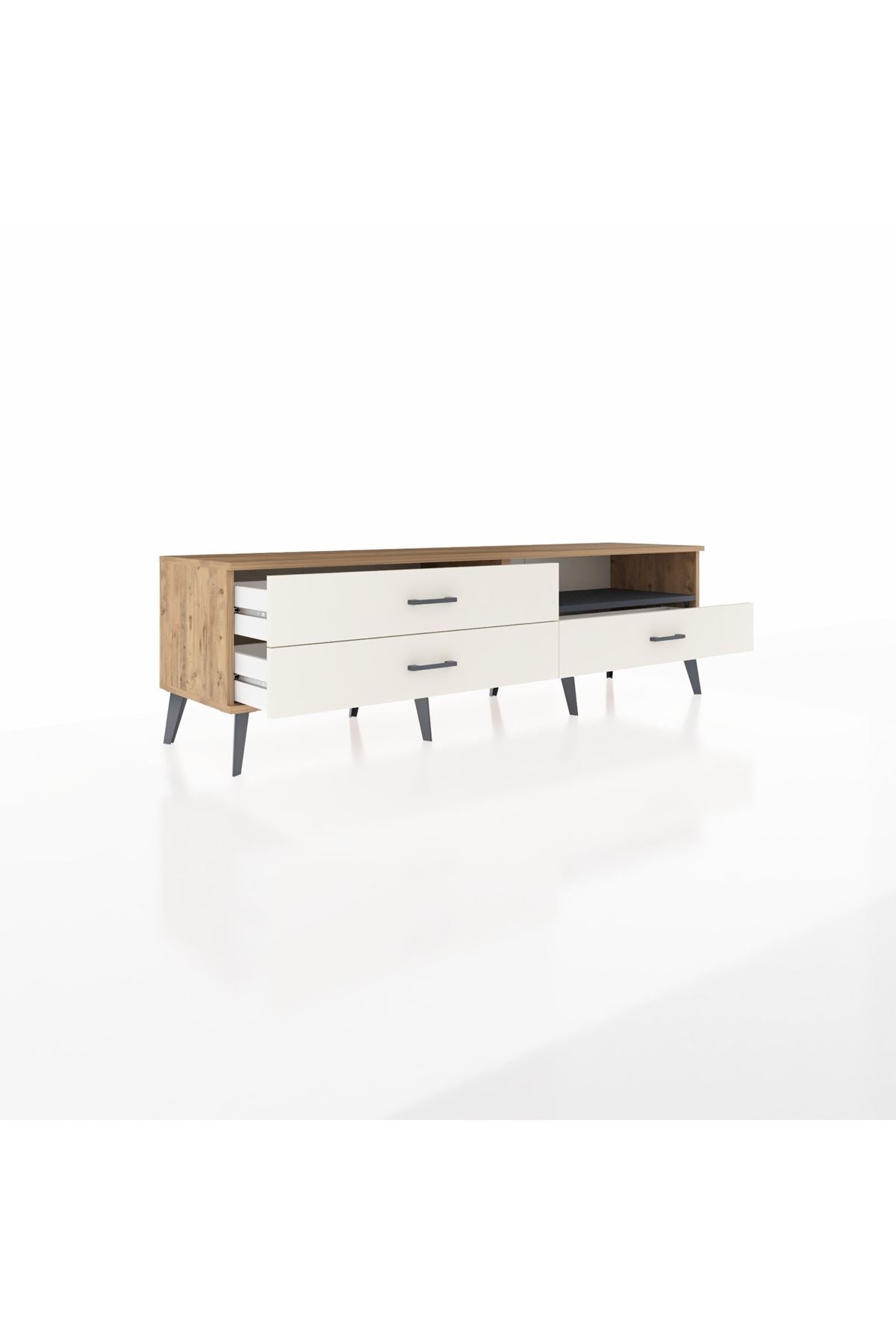 Hyperion TV Ünitesi Tek Raflı 3 Çekmeceli  176x44x51 Çam-Antrasit/Aytaşı