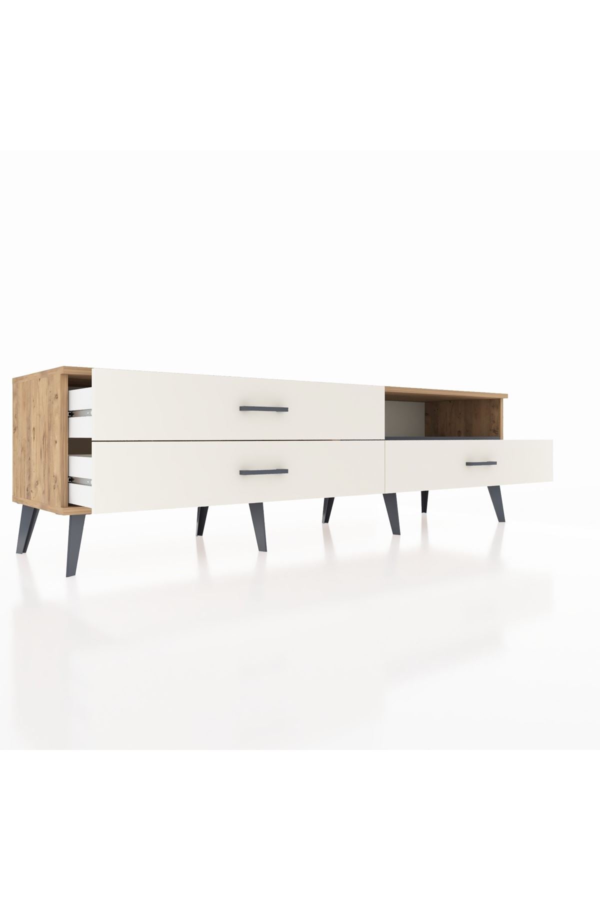 Hyperion TV Ünitesi Tek Raflı 3 Çekmeceli  176x44x51 Çam-Antrasit/Aytaşı