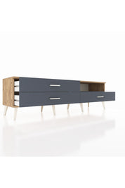 Hyperion TV Ünitesi Tek Raflı 3 Çekmeceli  176x44x51 Çam-Antrasit/Antrasit