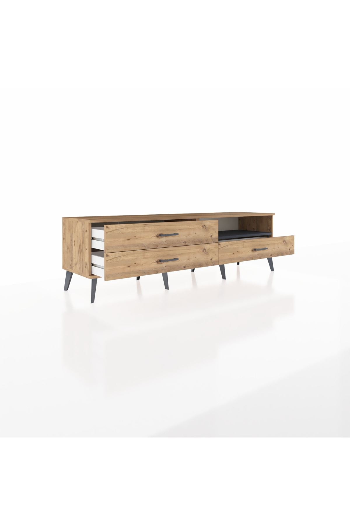 Hyperion TV Ünitesi Tek Raflı 3 Çekmeceli  176x44x51 Çam-Antrasit/Çam