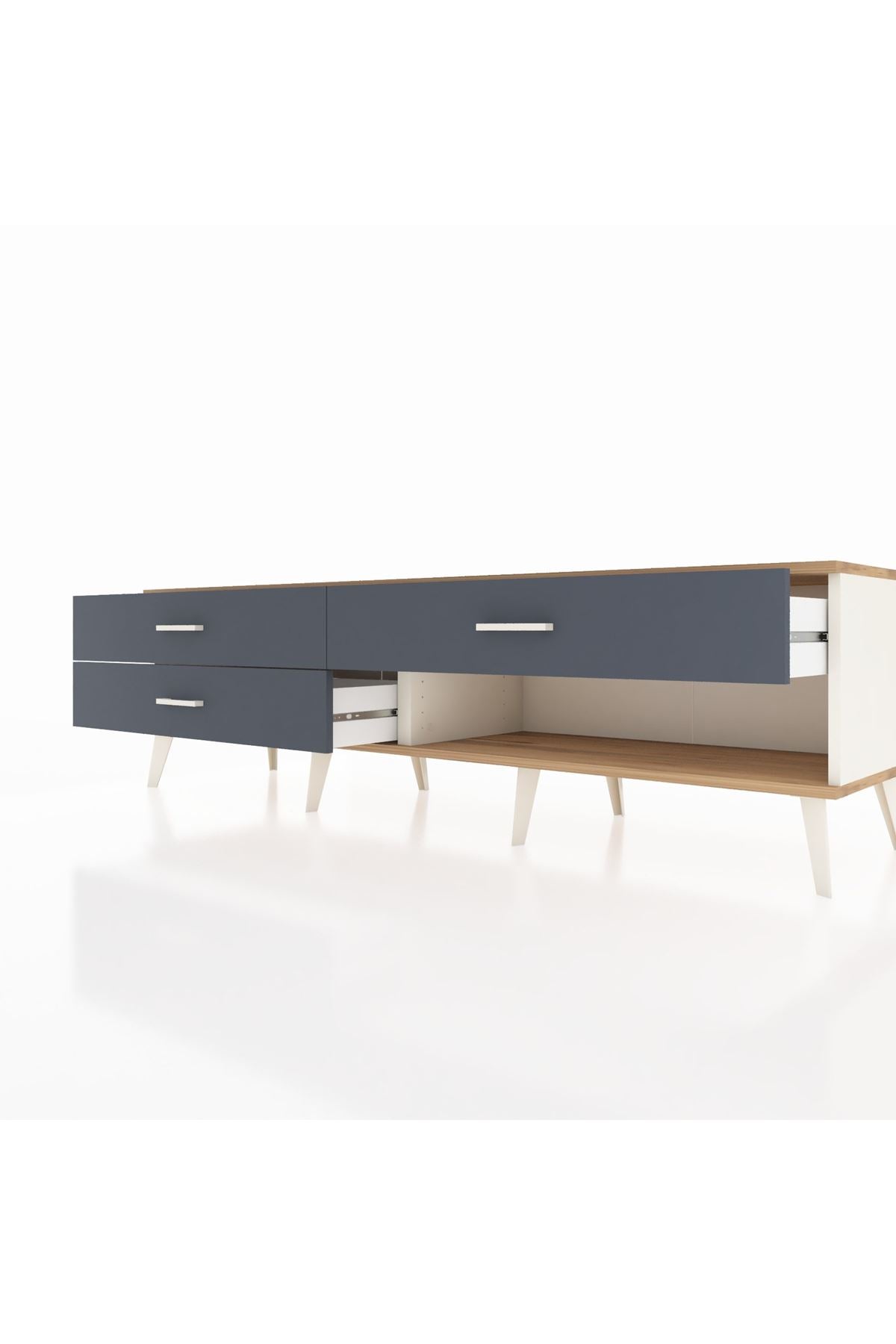 Hyperion TV Ünitesi 3 Çekmeceli  176x44x51 Aytaşı-Çam/Antrasit