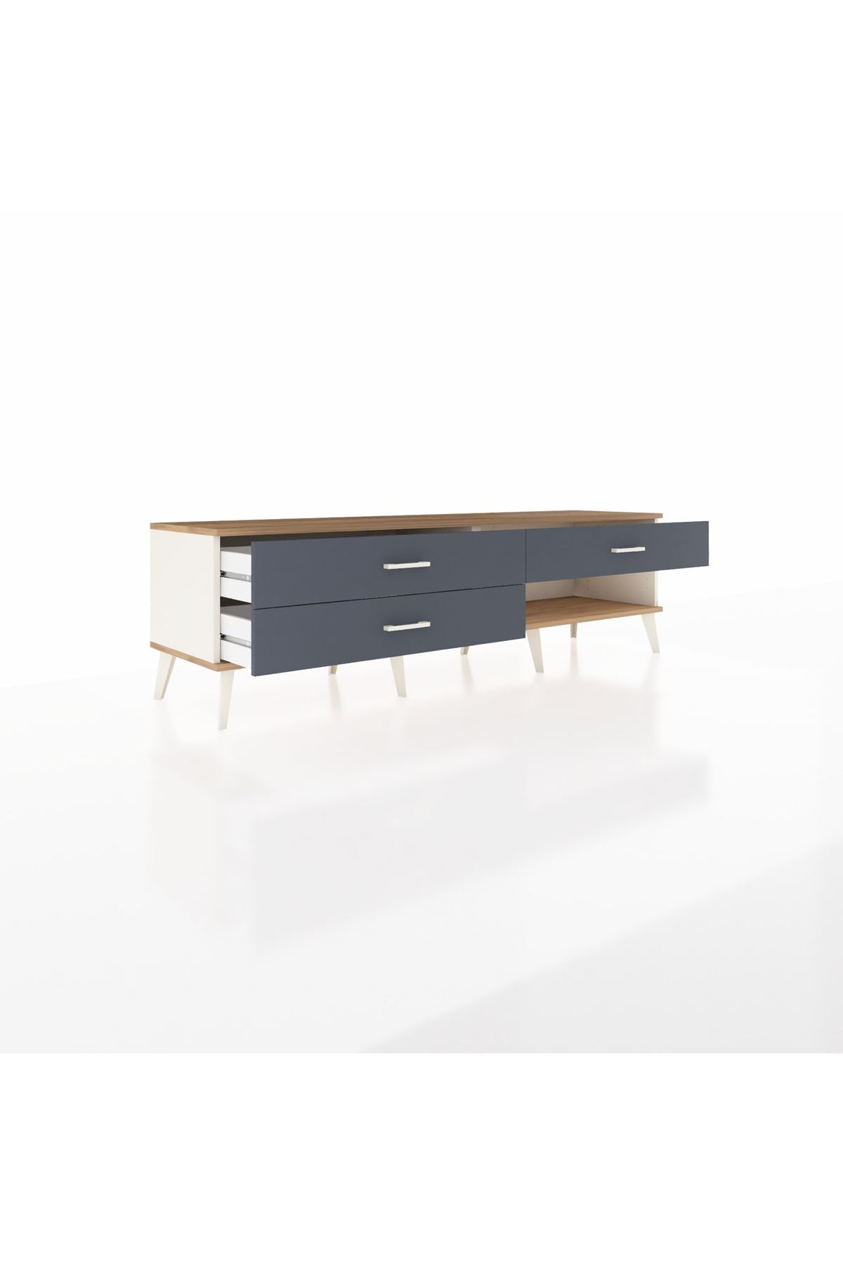 Hyperion TV Ünitesi 3 Çekmeceli  176x44x51 Aytaşı-Çam/Antrasit