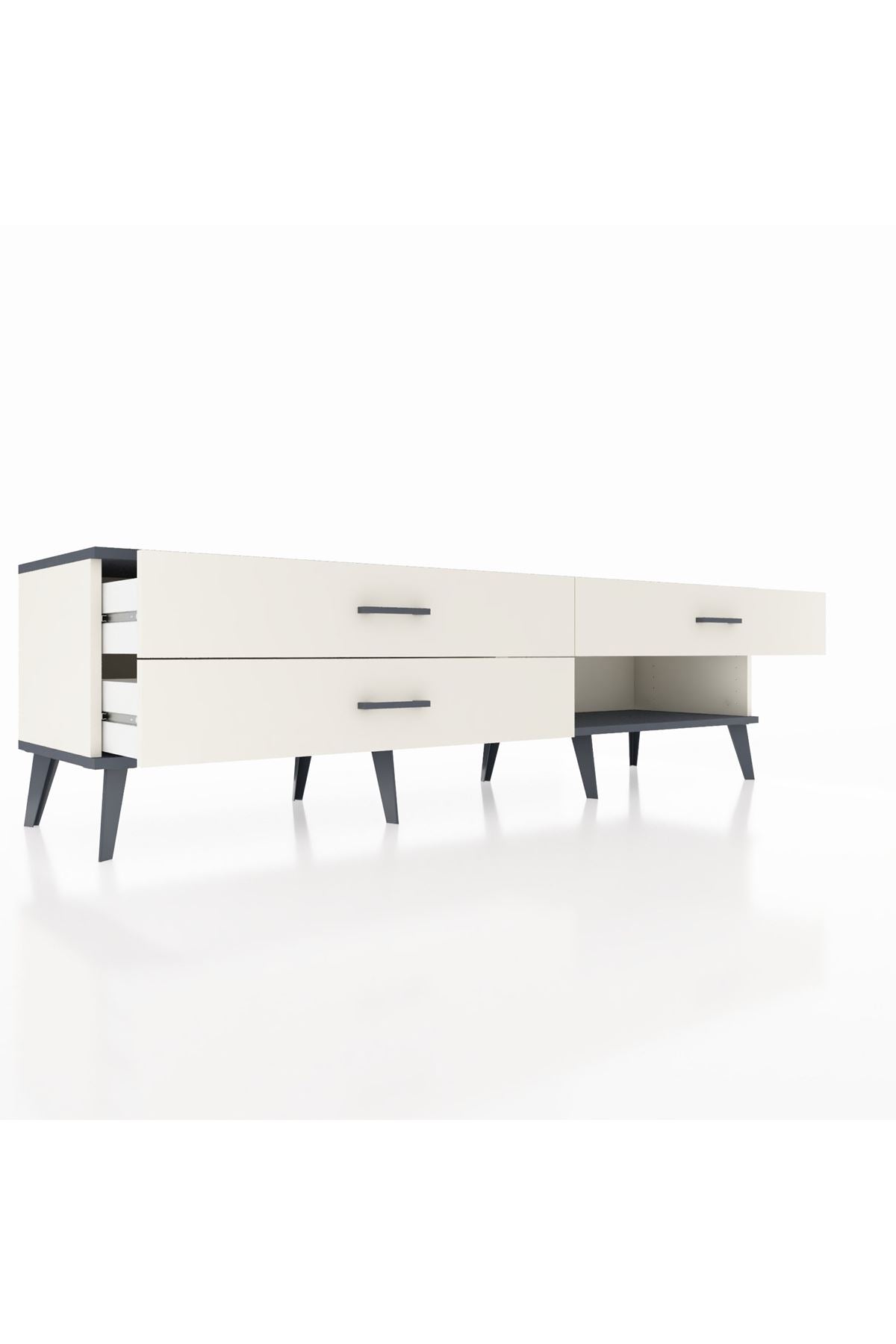 Hyperion TV Ünitesi 3 Çekmeceli  176x44x51 Aytaşı-Antrasit/Aytaşı