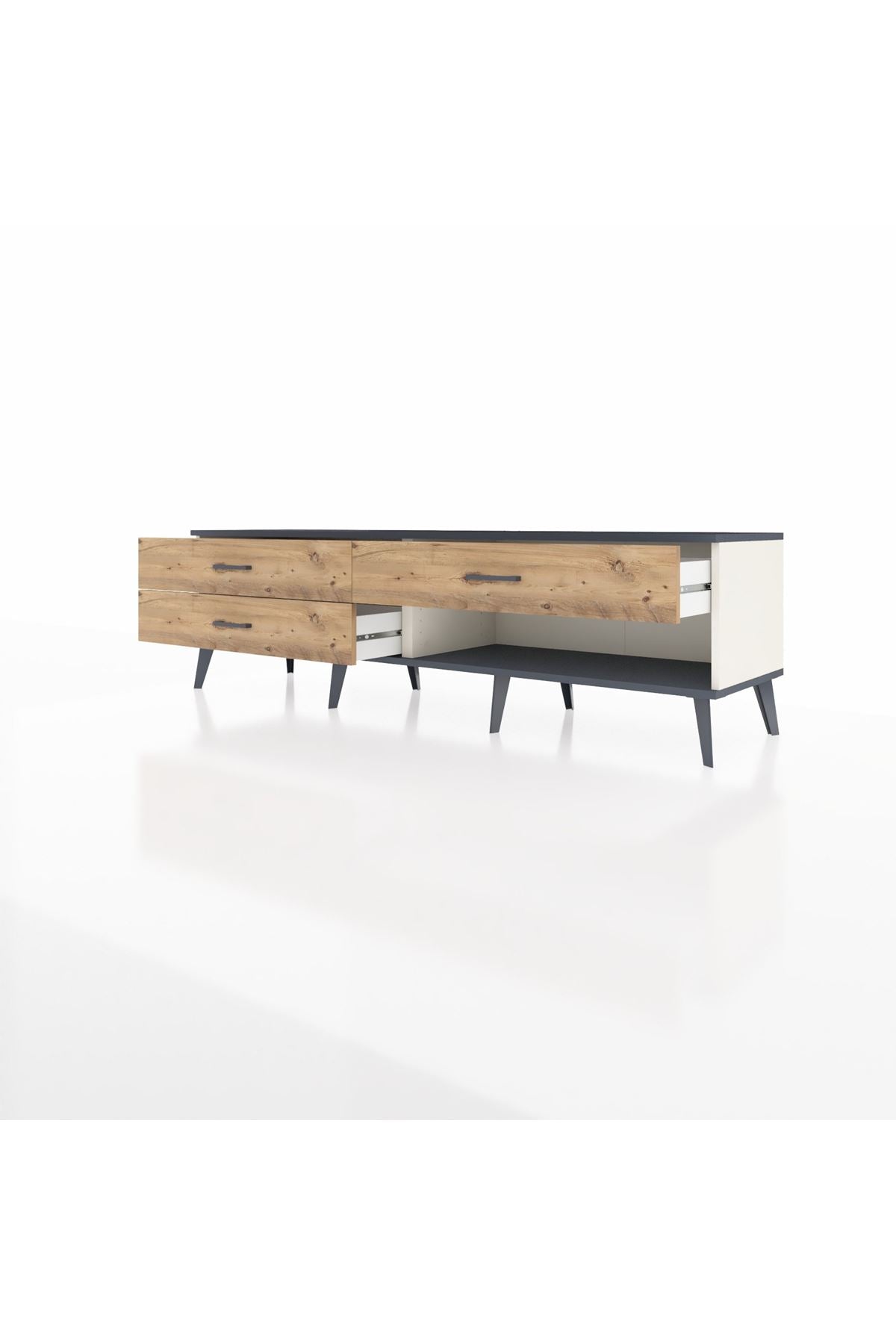 Hyperion TV Ünitesi 3 Çekmeceli  176x44x51 Aytaşı-Antrasit/Çam