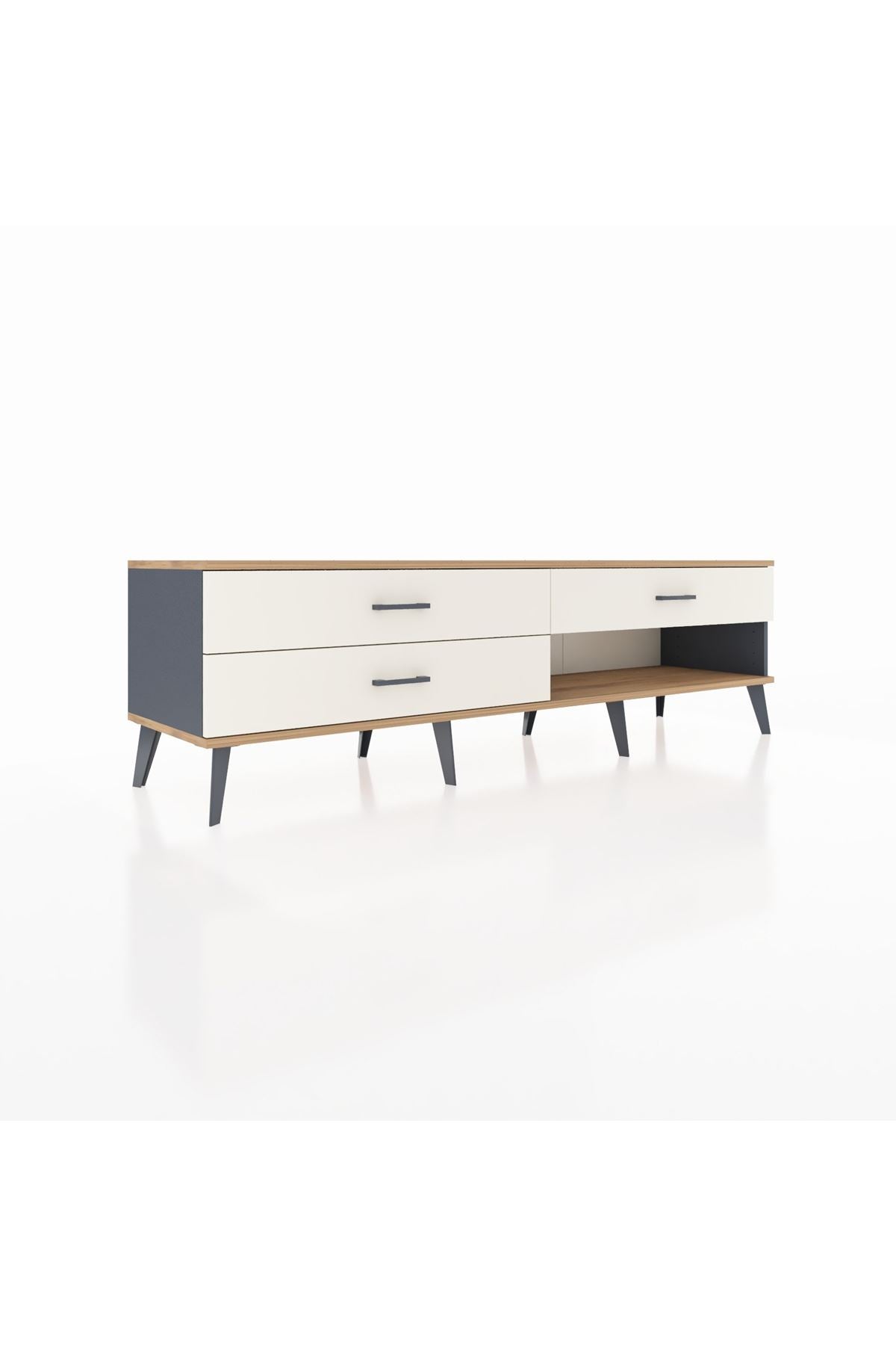 Hyperion TV Ünitesi 3 Çekmeceli  176x44x51 Antrasit-Çam/Aytaşı