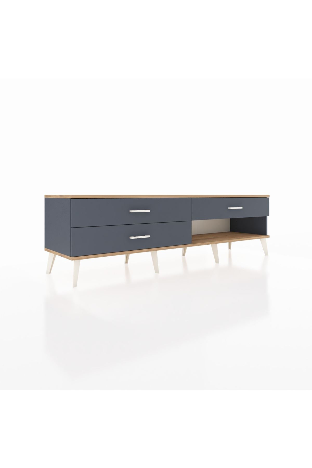 Hyperion TV Ünitesi 3 Çekmeceli  176x44x51 Antrasit-Çam/Antrasit