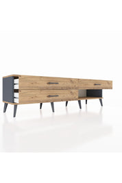 Hyperion TV Ünitesi 3 Çekmeceli  176x44x51 Antrasit-Çam/Çam