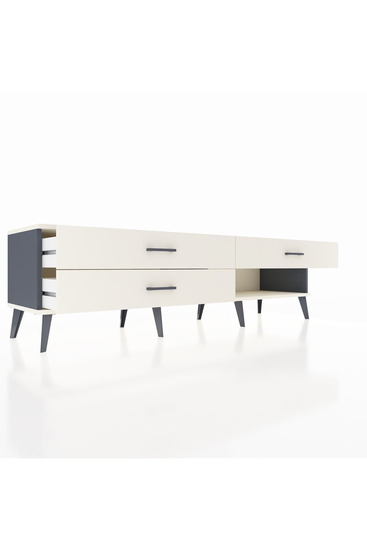 Hyperion TV Ünitesi 3 Çekmeceli  176x44x51 Antrasit-Aytaşı/Aytaşı