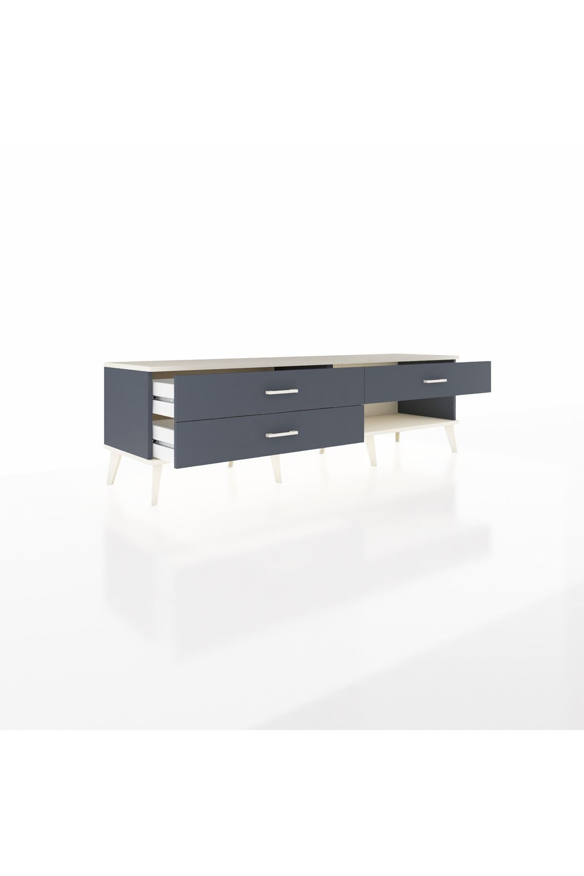 Hyperion TV Ünitesi 3 Çekmeceli  176x44x51 Antrasit-Aytaşı/Antrasit