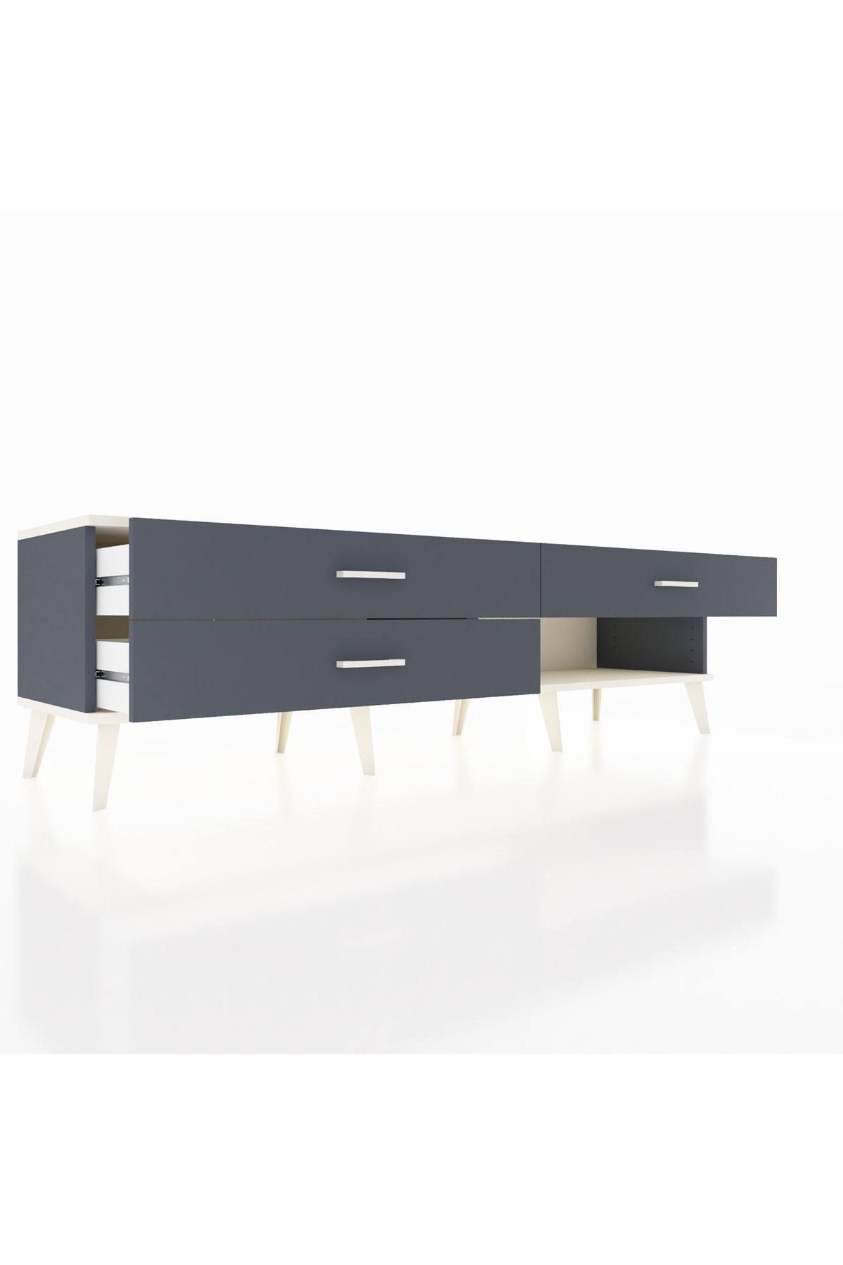 Hyperion TV Ünitesi 3 Çekmeceli  176x44x51 Antrasit-Aytaşı/Antrasit