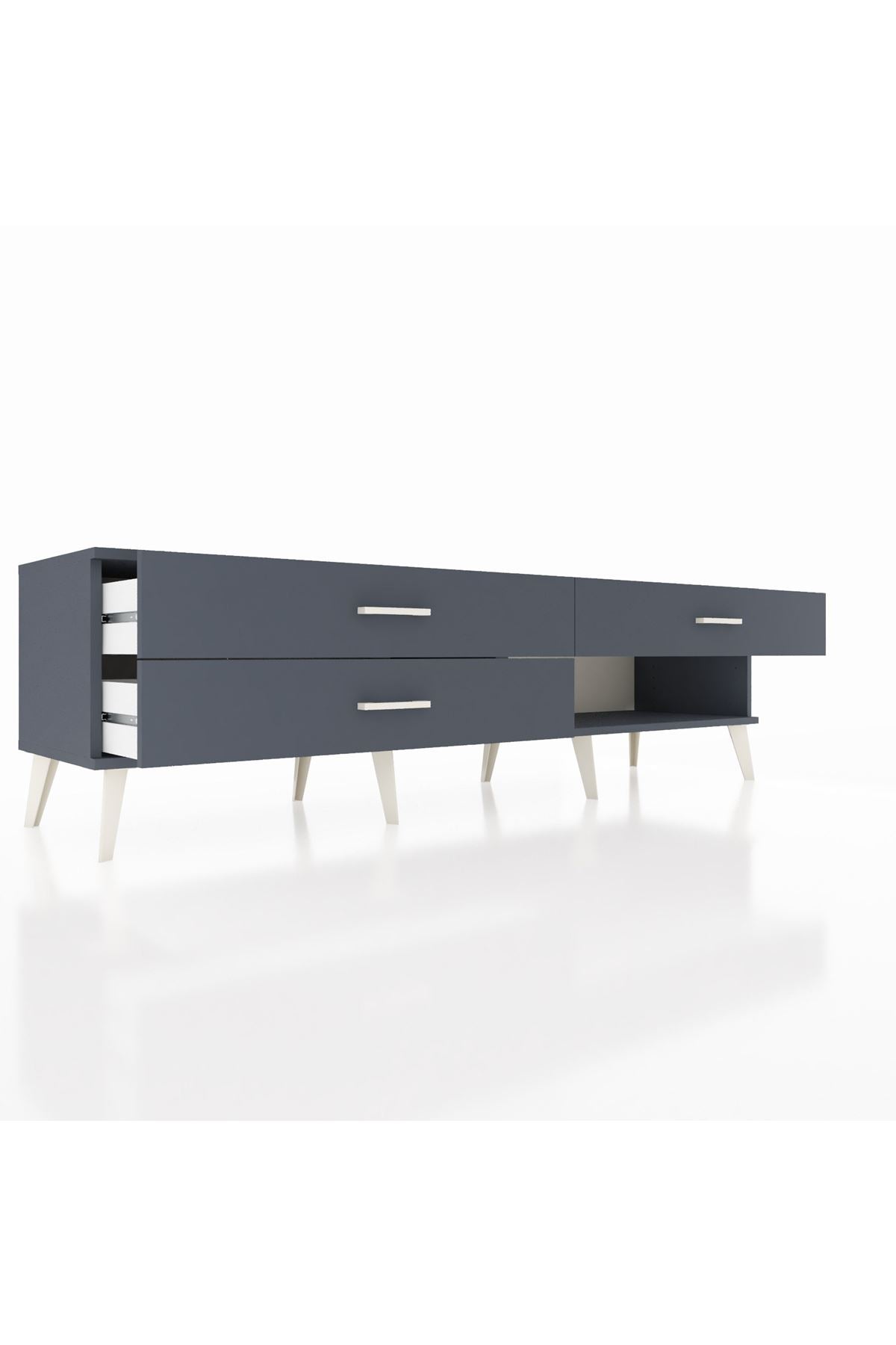 Hyperion TV Ünitesi 3 Çekmeceli  176x44x51 Antrasit-Antrasit/Antrasit