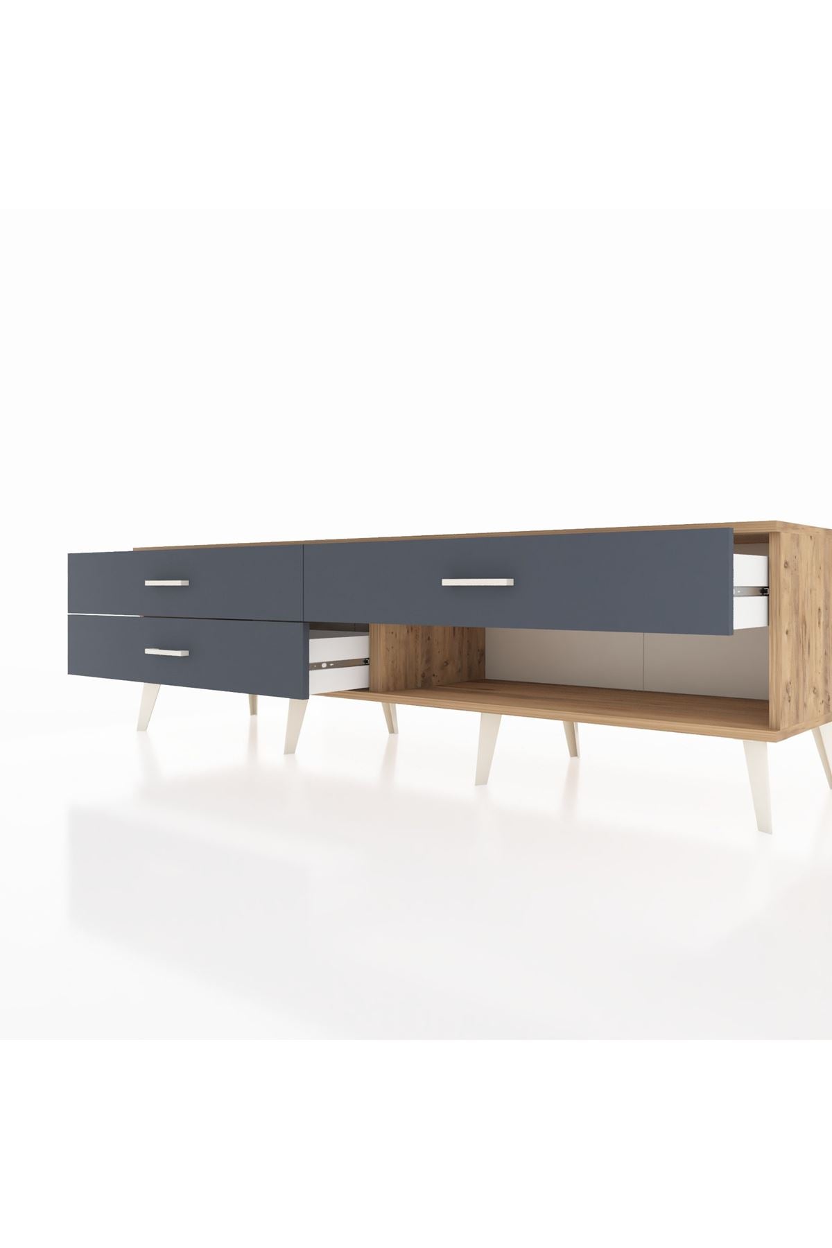 Hyperion TV Ünitesi 3 Çekmeceli  176x44x51 Çam-Çam/Antrasit