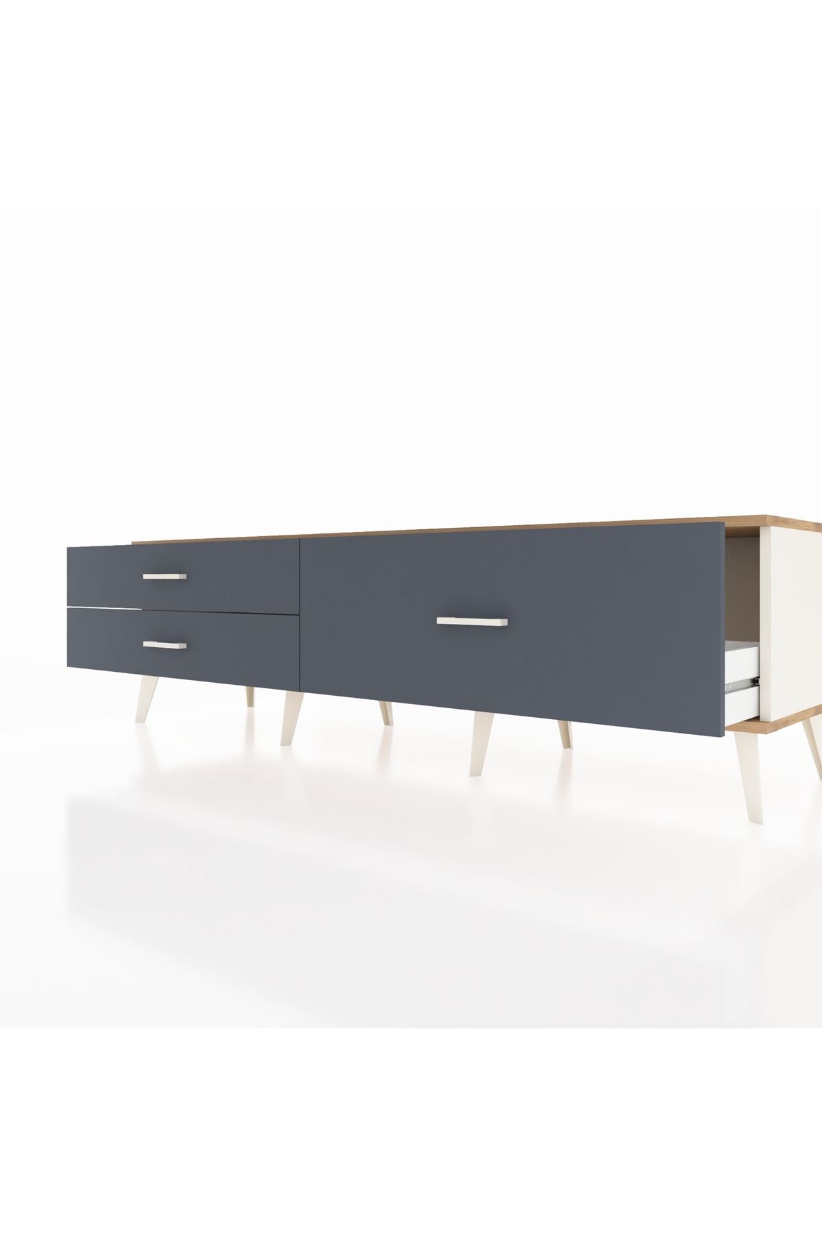 Hyperion TV Ünitesi 3 Çekmeceli  176x44x51 Aytaşı-Çam/Antrasit