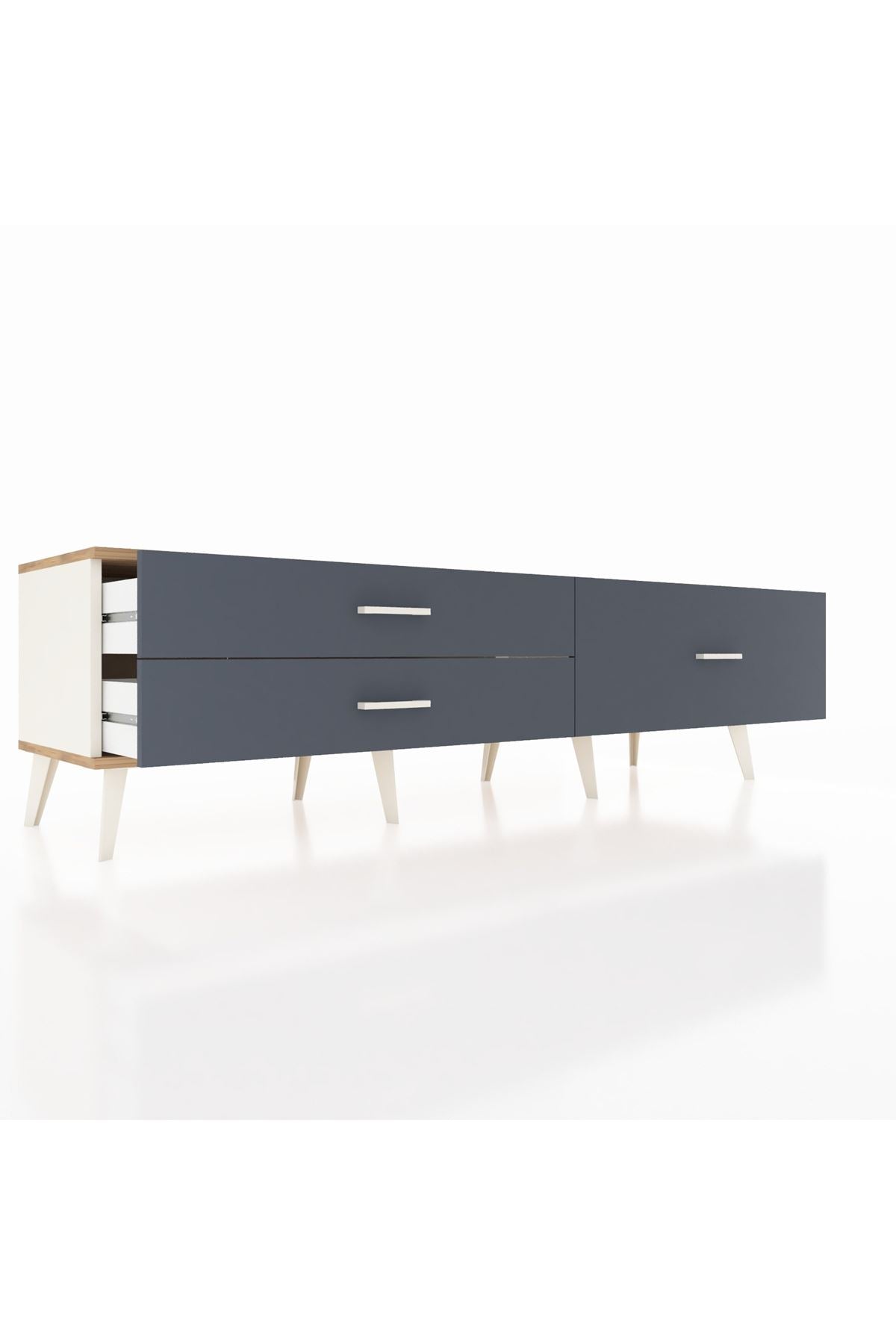 Hyperion TV Ünitesi 3 Çekmeceli  176x44x51 Aytaşı-Çam/Antrasit