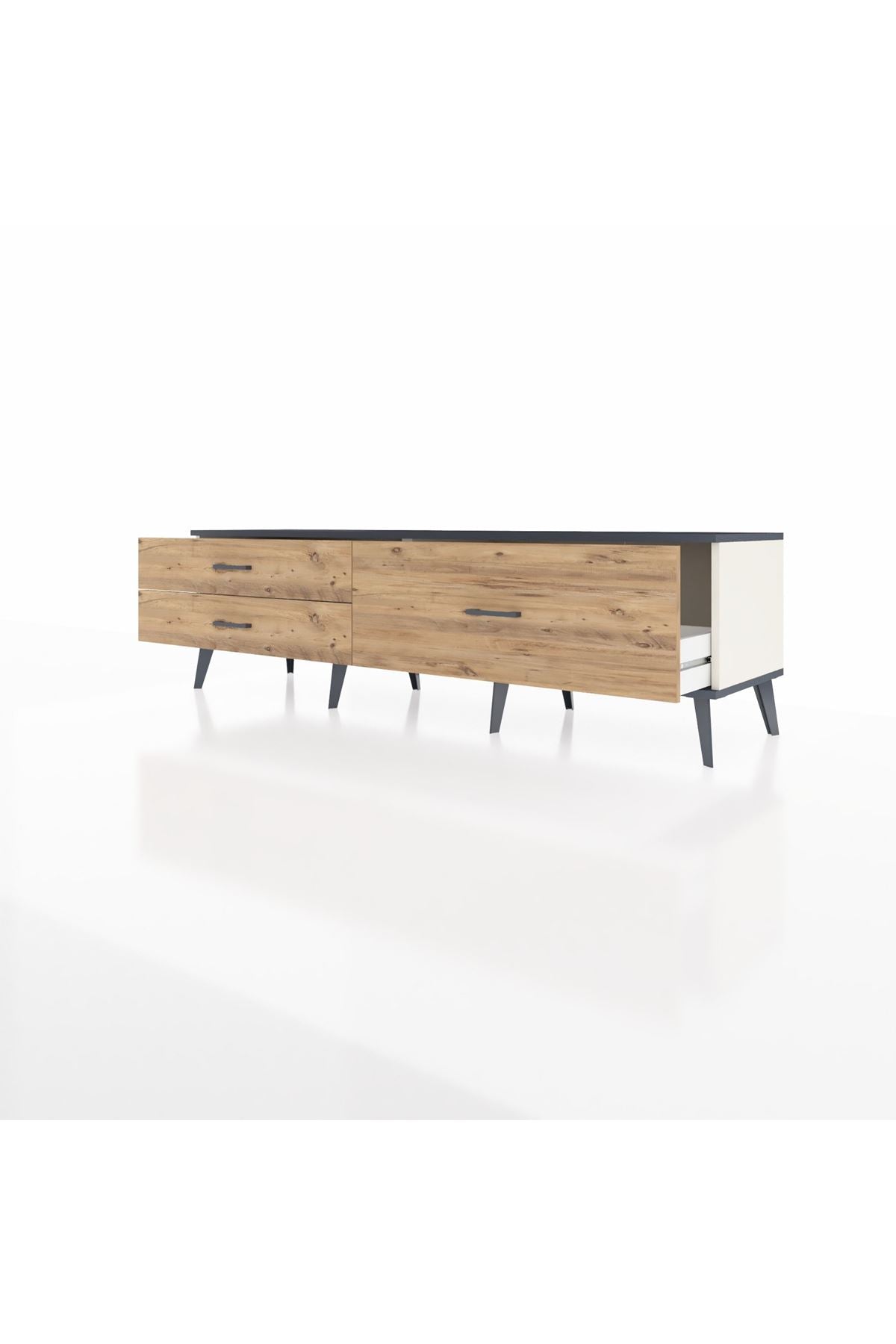 Hyperion TV Ünitesi 3 Çekmeceli  176x44x51 Aytaşı-Antrasit/Çam