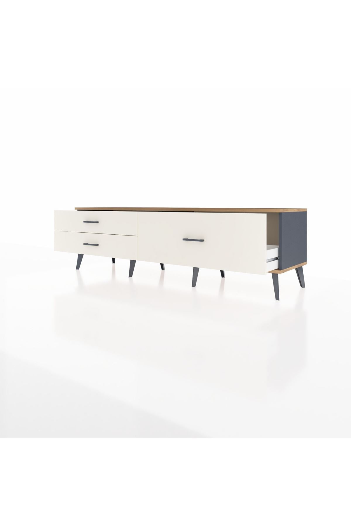 Hyperion TV Ünitesi 3 Çekmeceli  176x44x51 Antrasit-Çam/Aytaşı