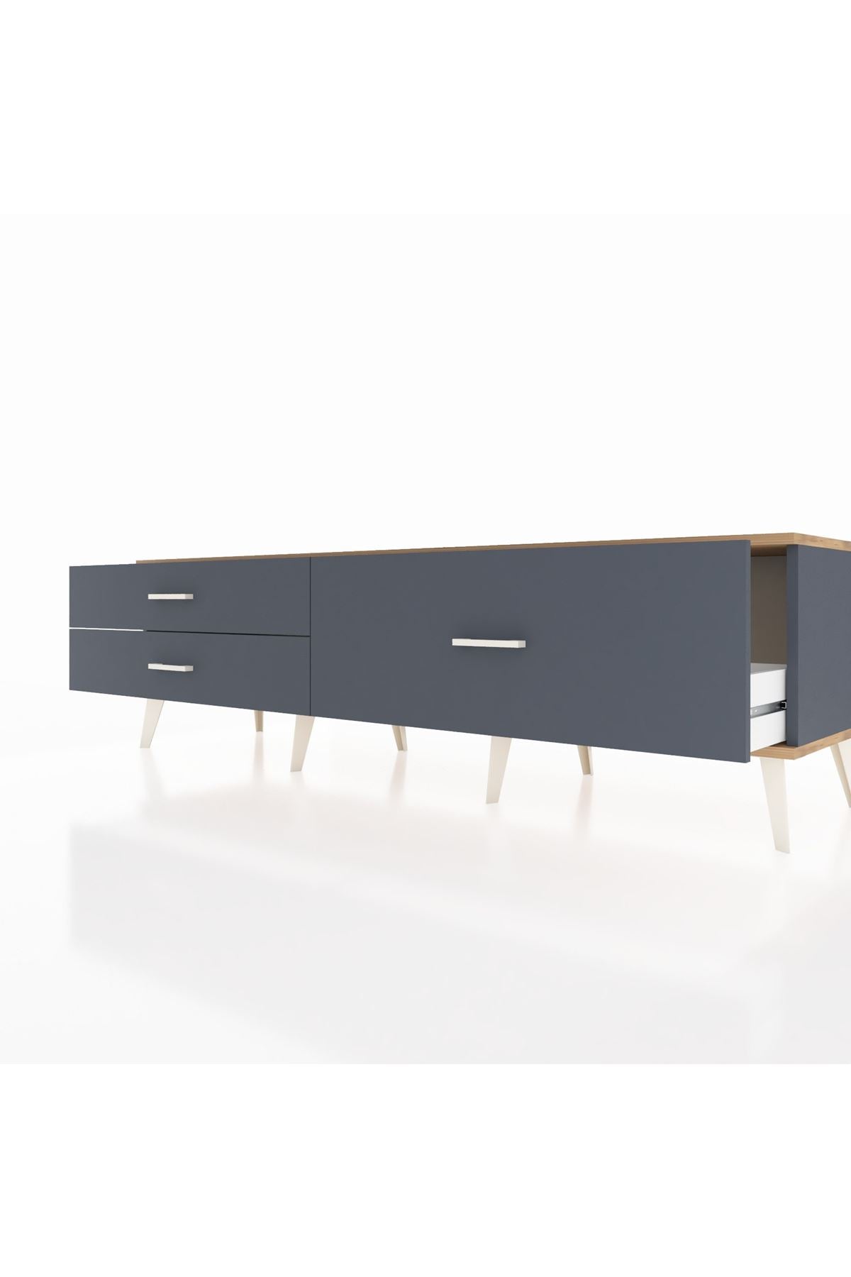 Hyperion TV Ünitesi 3 Çekmeceli  176x44x51 Antrasit-Çam/Antrasit