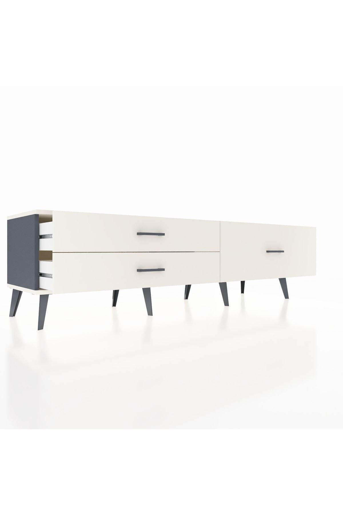 Hyperion TV Ünitesi 3 Çekmeceli  176x44x51 Antrasit-Aytaşı/Aytaşı