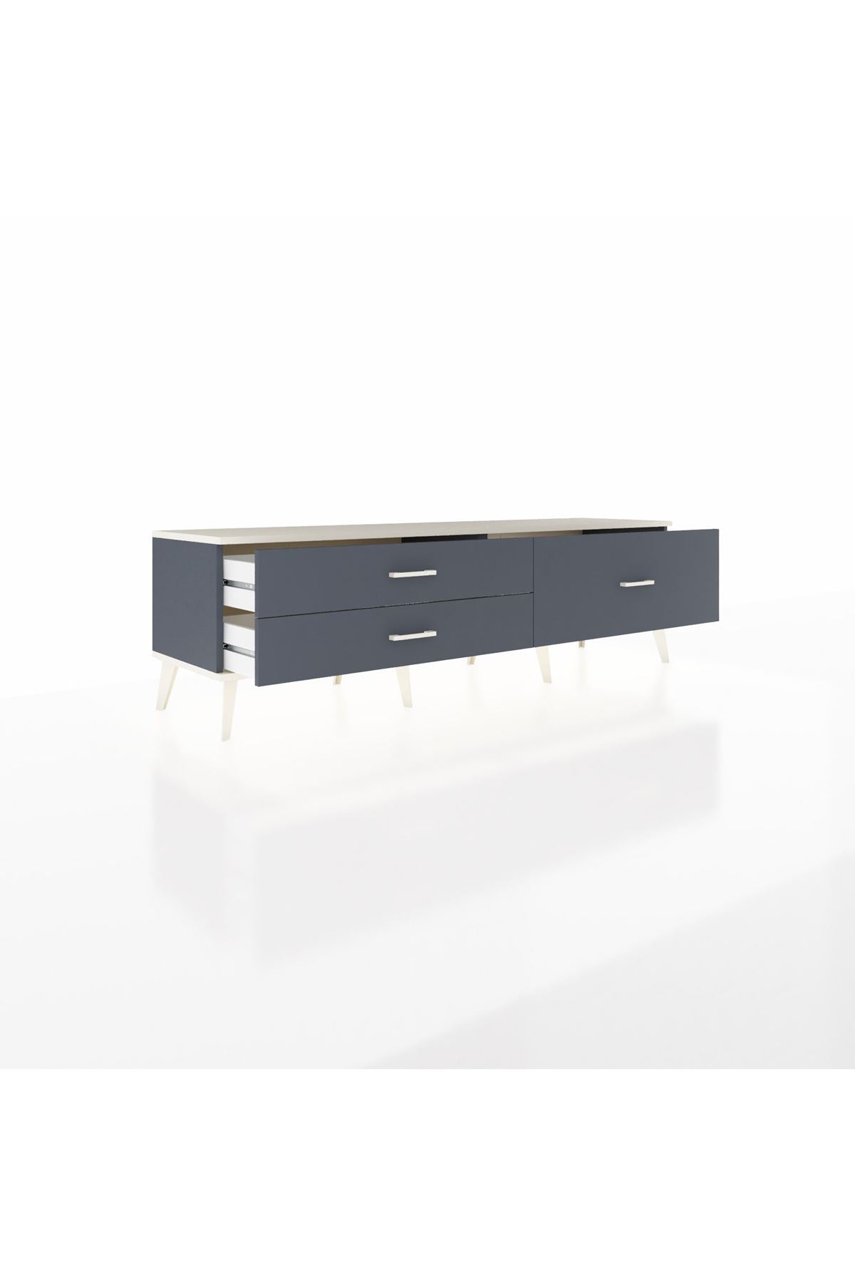 Hyperion TV Ünitesi 3 Çekmeceli  176x44x51 Antrasit-Aytaşı/Antrasit