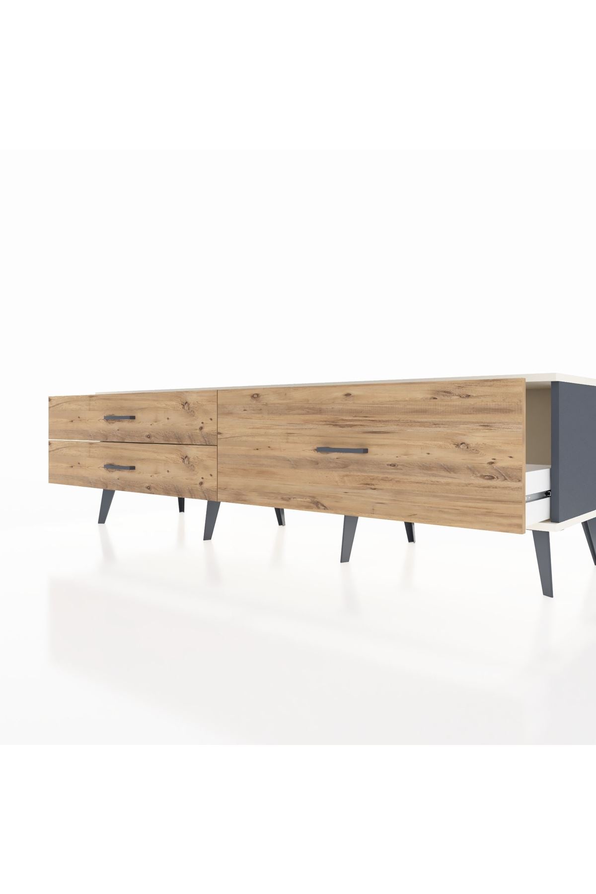 Hyperion TV Ünitesi 3 Çekmeceli  176x44x51 Antrasit-Aytaşı/Çam