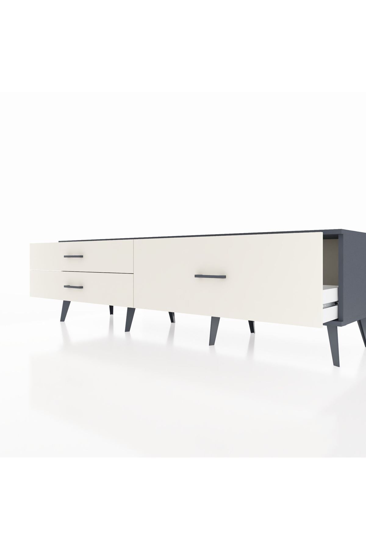 Hyperion TV Ünitesi 3 Çekmeceli  176x44x51 Antrasit-Antrasit/Aytaşı