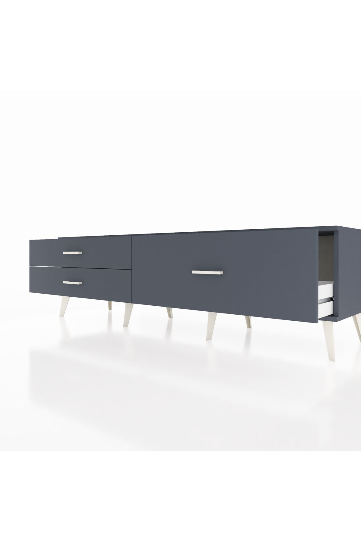 Hyperion TV Ünitesi 3 Çekmeceli  176x44x51 Antrasit-Antrasit/Antrasit