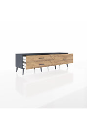 Hyperion TV Ünitesi 3 Çekmeceli  176x44x51 Antrasit-Antrasit/Çam