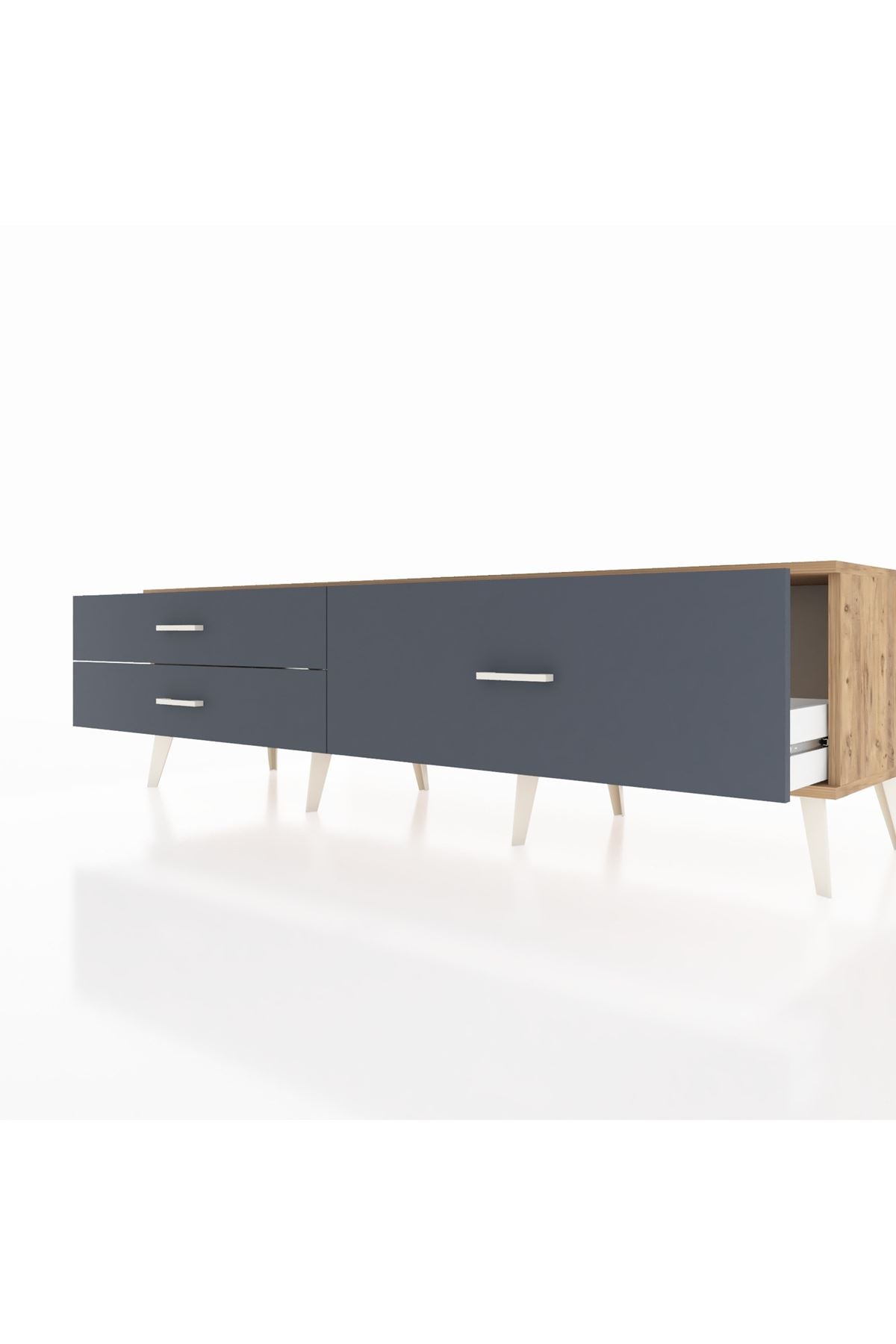 Hyperion TV Ünitesi 3 Çekmeceli  176x44x51 Çam-Çam/Antrasit