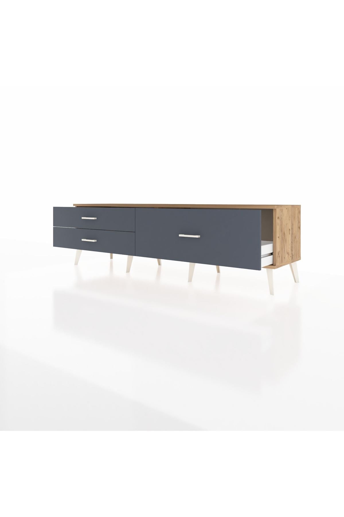 Hyperion TV Ünitesi 3 Çekmeceli  176x44x51 Çam-Çam/Antrasit