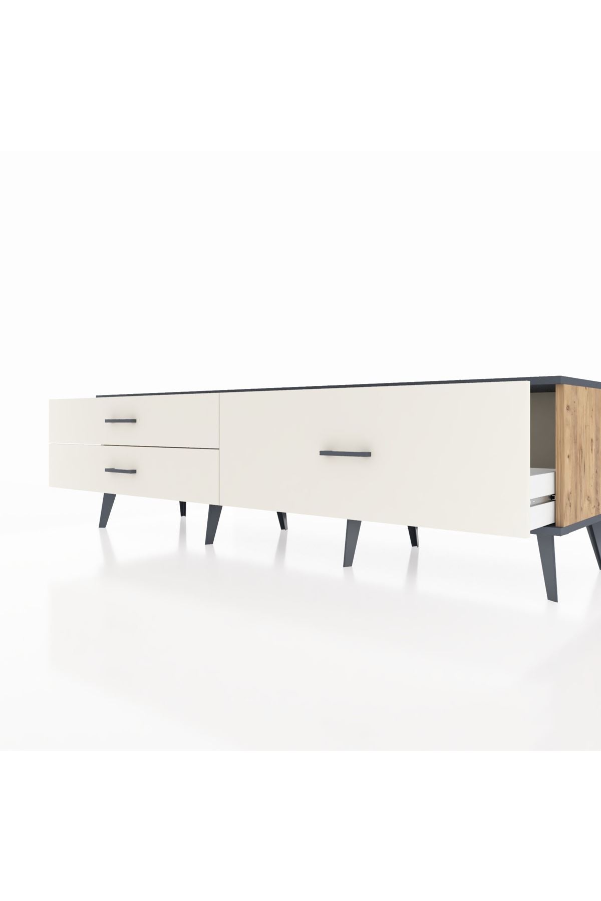 Hyperion TV Ünitesi 3 Çekmeceli  176x44x51 Çam-Antrasit/Aytaşı