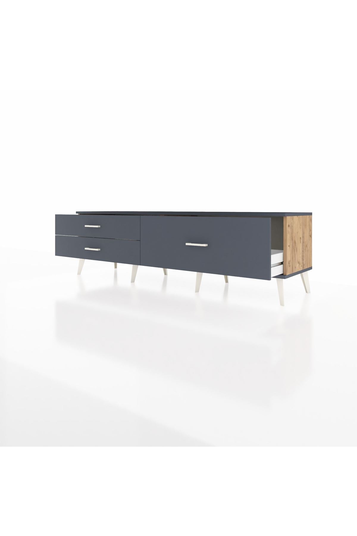 Hyperion TV Ünitesi 3 Çekmeceli  176x44x51 Çam-Antrasit/Antrasit