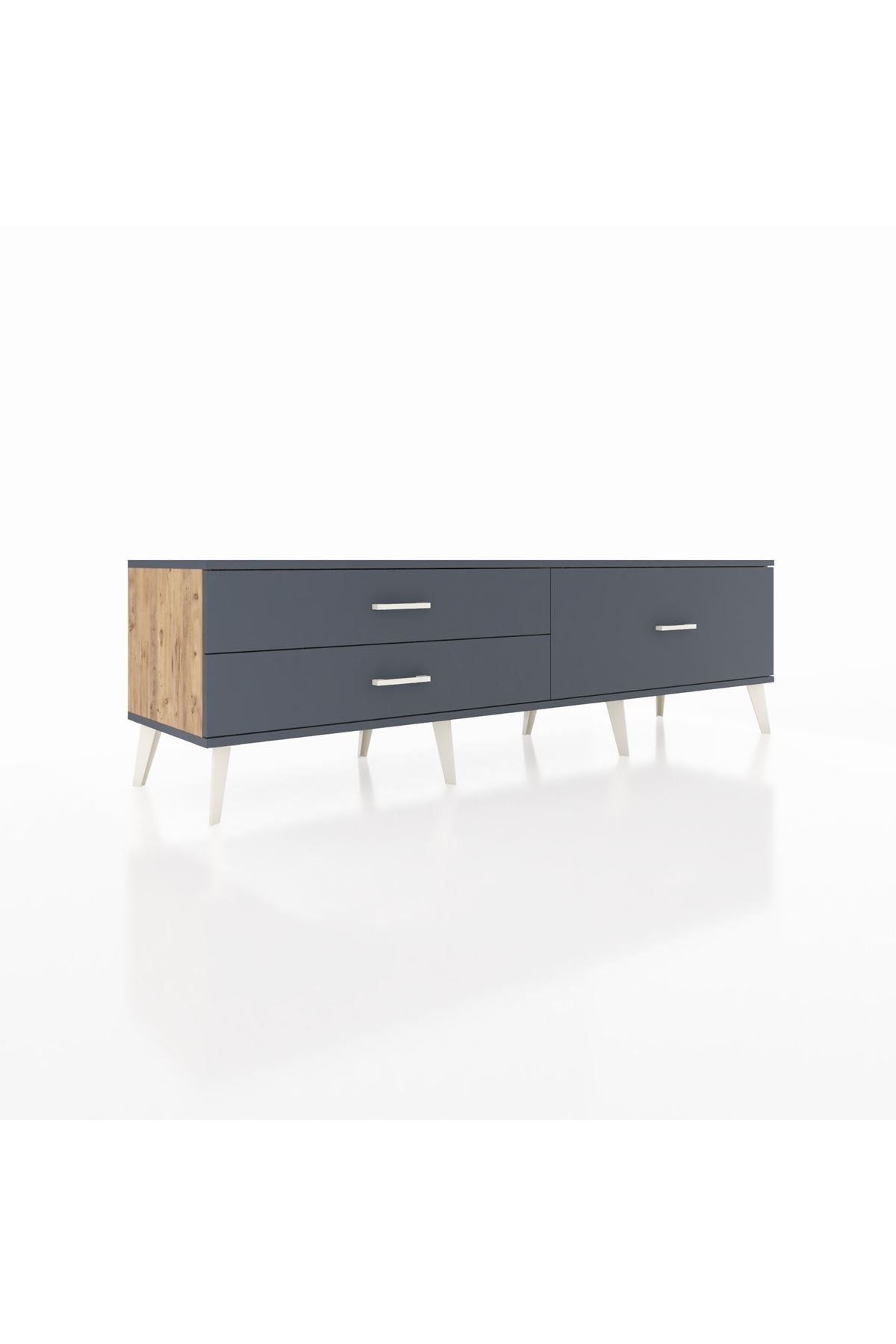 Hyperion TV Ünitesi 3 Çekmeceli  176x44x51 Çam-Antrasit/Antrasit