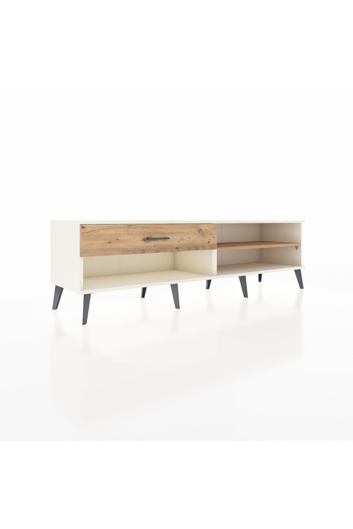 Hyperion TV Ünitesi Tek Raflı Tek Çekmeceli  176x44x51 Aytaşı-Çam/Çam