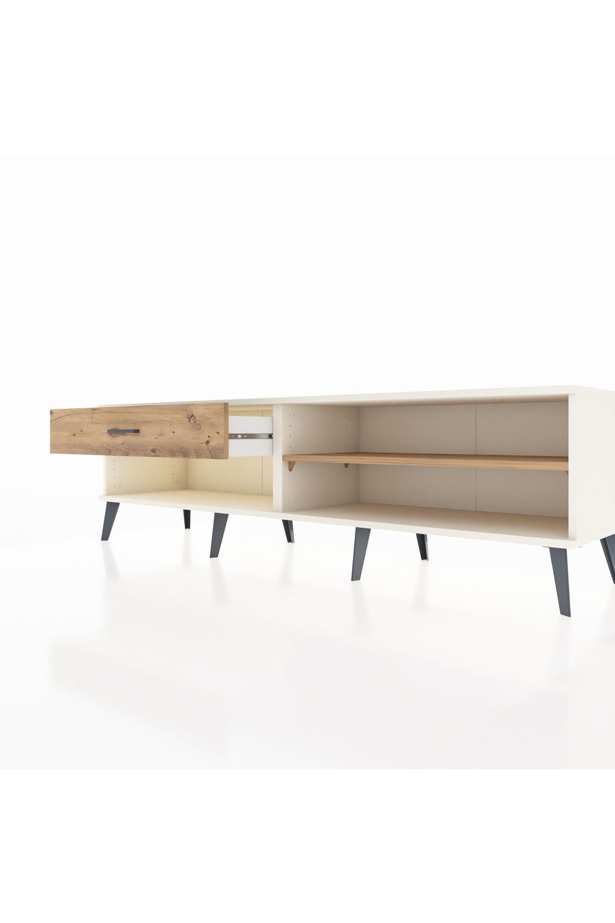 Hyperion TV Ünitesi Tek Raflı Tek Çekmeceli  176x44x51 Aytaşı-Çam/Çam