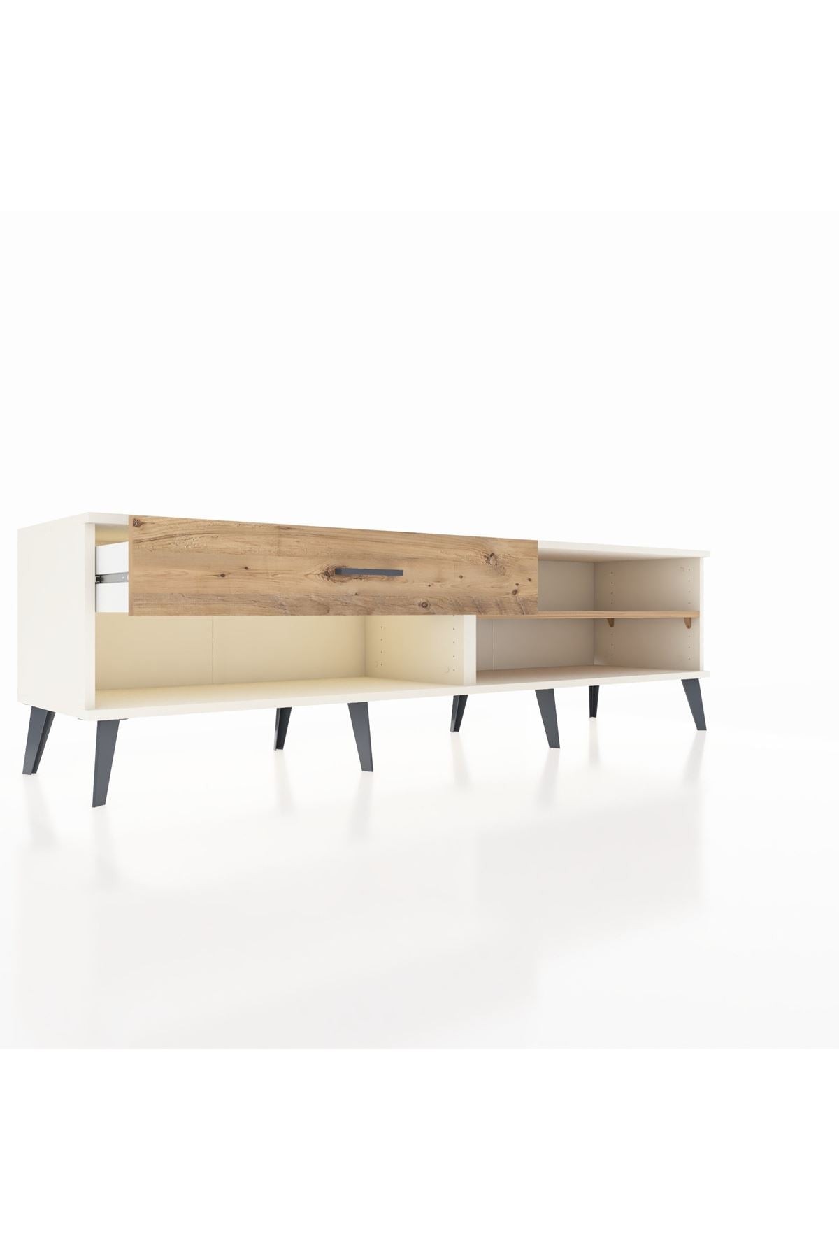 Hyperion TV Ünitesi Tek Raflı Tek Çekmeceli  176x44x51 Aytaşı-Çam/Çam