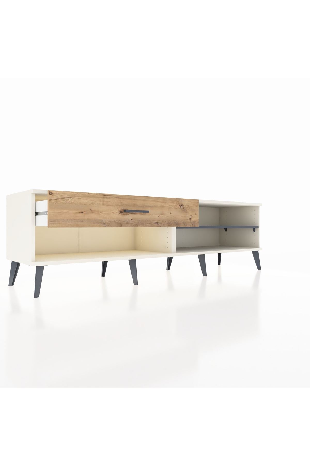 Hyperion TV Ünitesi Tek Raflı Tek Çekmeceli  176x44x51 Aytaşı-Antrasit/Çam