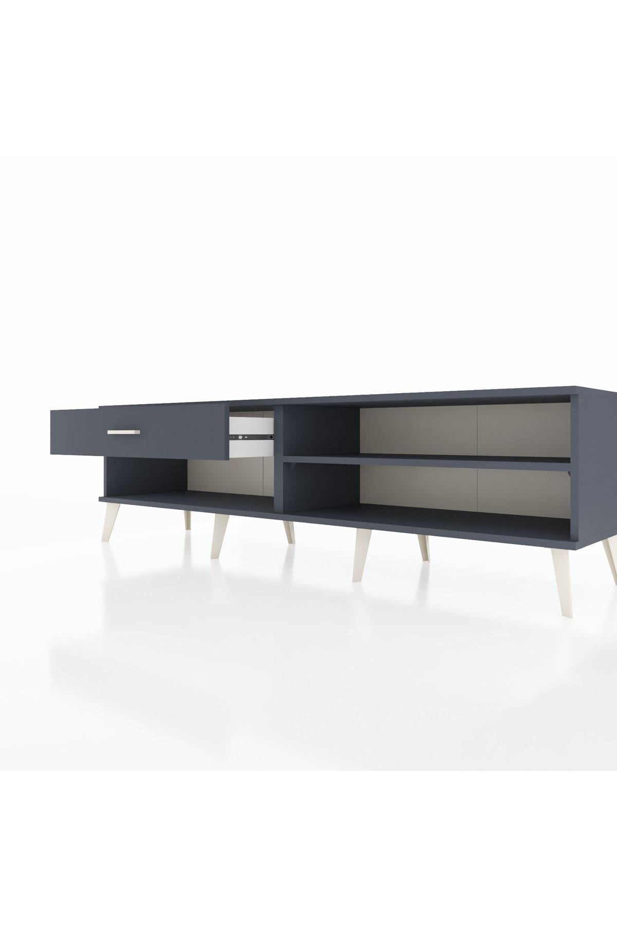 Hyperion TV Ünitesi Tek Raflı Tek Çekmeceli  176x44x51 Antrasit-Antrasit/Antrasit