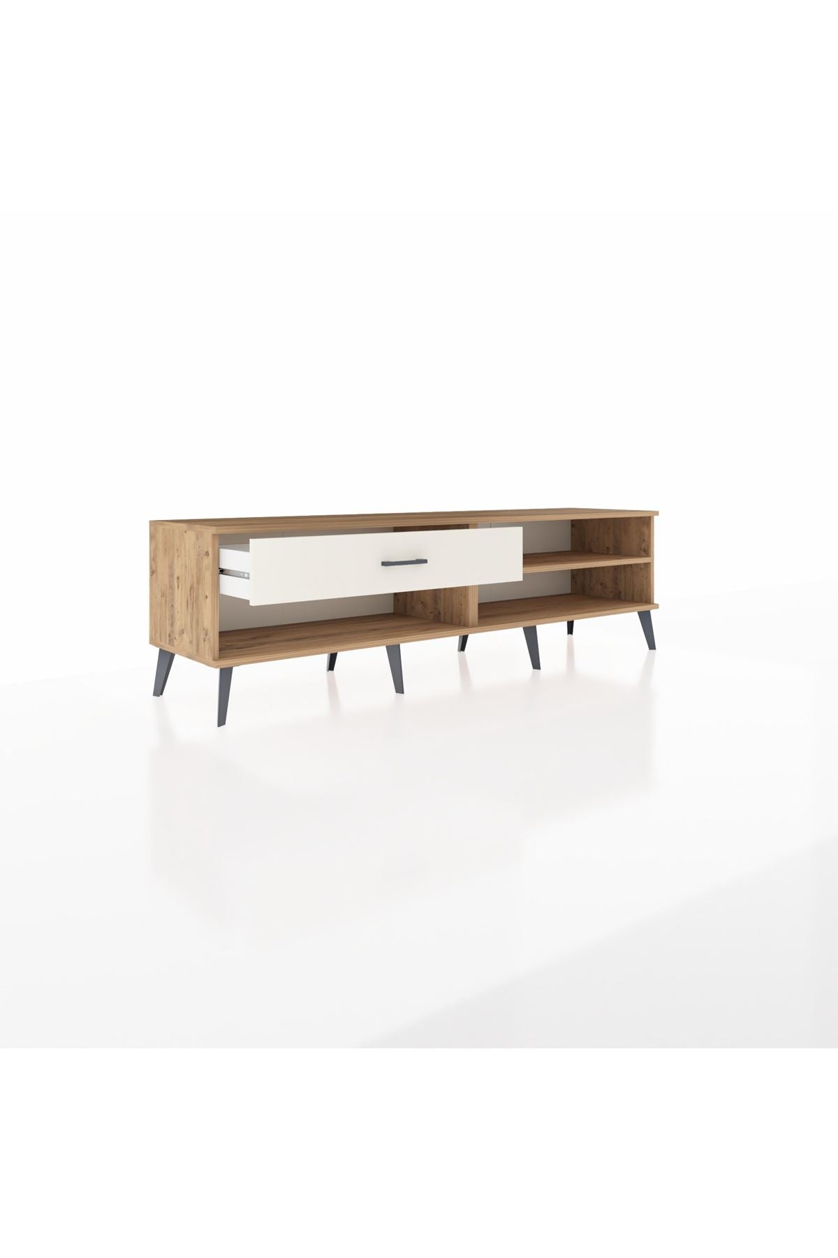 Hyperion TV Ünitesi Tek Raflı Tek Çekmeceli  176x44x51 Çam-Çam/Aytaşı