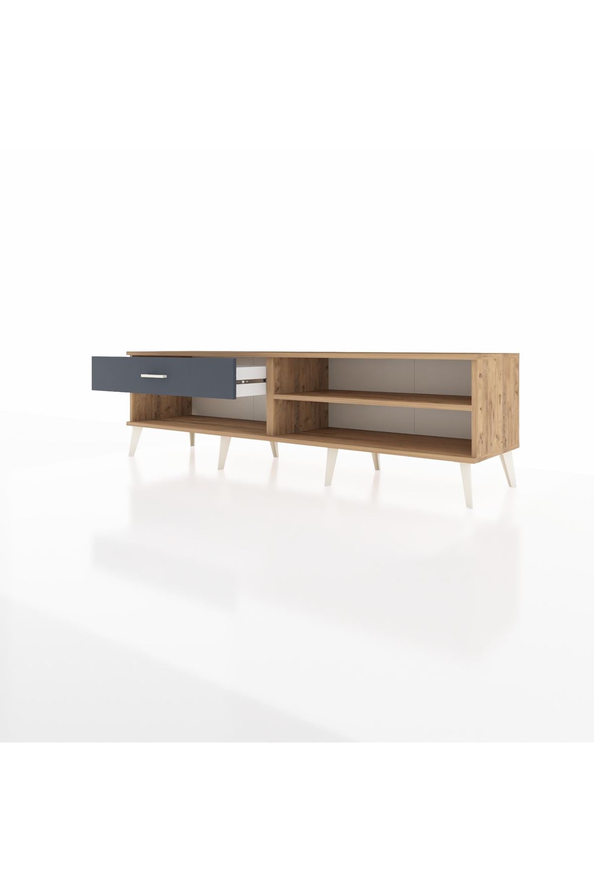 Hyperion TV Ünitesi Tek Raflı Tek Çekmeceli  176x44x51 Çam-Çam/Antrasit