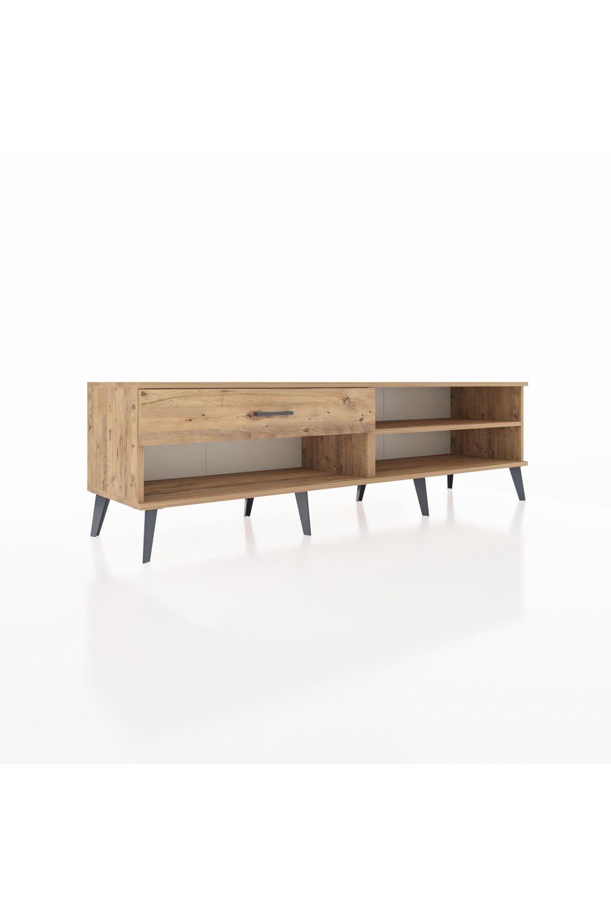 Hyperion TV Ünitesi Tek Raflı Tek Çekmeceli  176x44x51 Çam-Çam/Çam