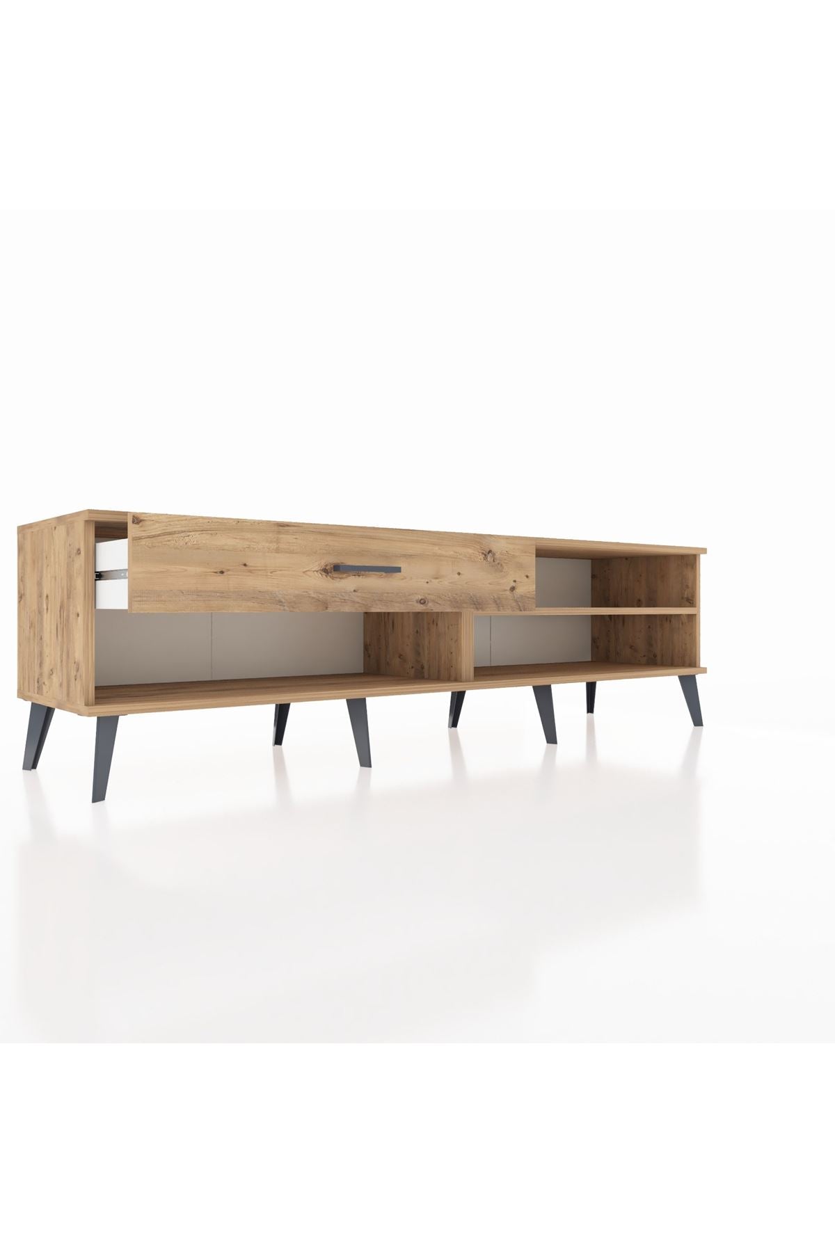 Hyperion TV Ünitesi Tek Raflı Tek Çekmeceli  176x44x51 Çam-Çam/Çam