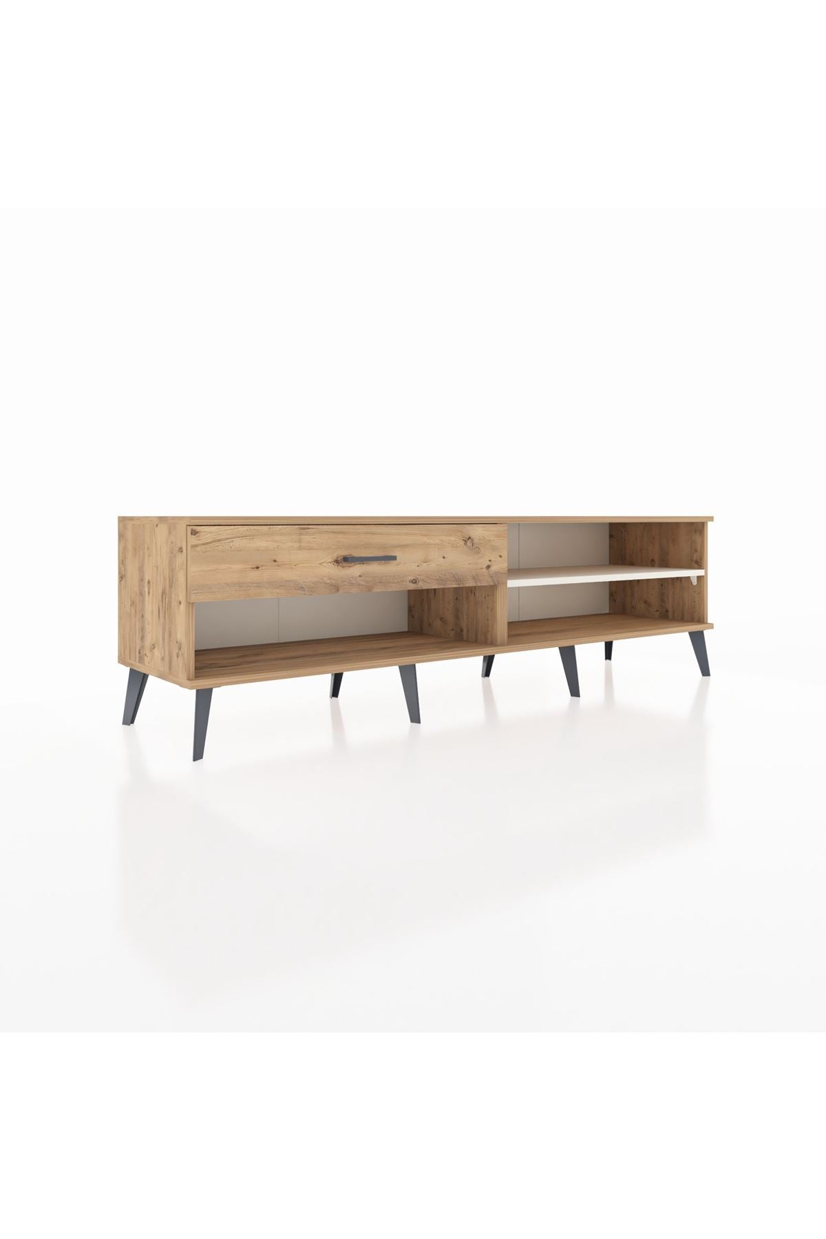 Hyperion TV Ünitesi Tek Raflı Tek Çekmeceli  176x44x51 Çam-Aytaşı/Çam