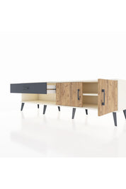 Hyperion TV Ünitesi Tek Raflı Tek Çekmeceli 2 Kapaklı 176x44x51 Aytaşı-Çam/Antrasit