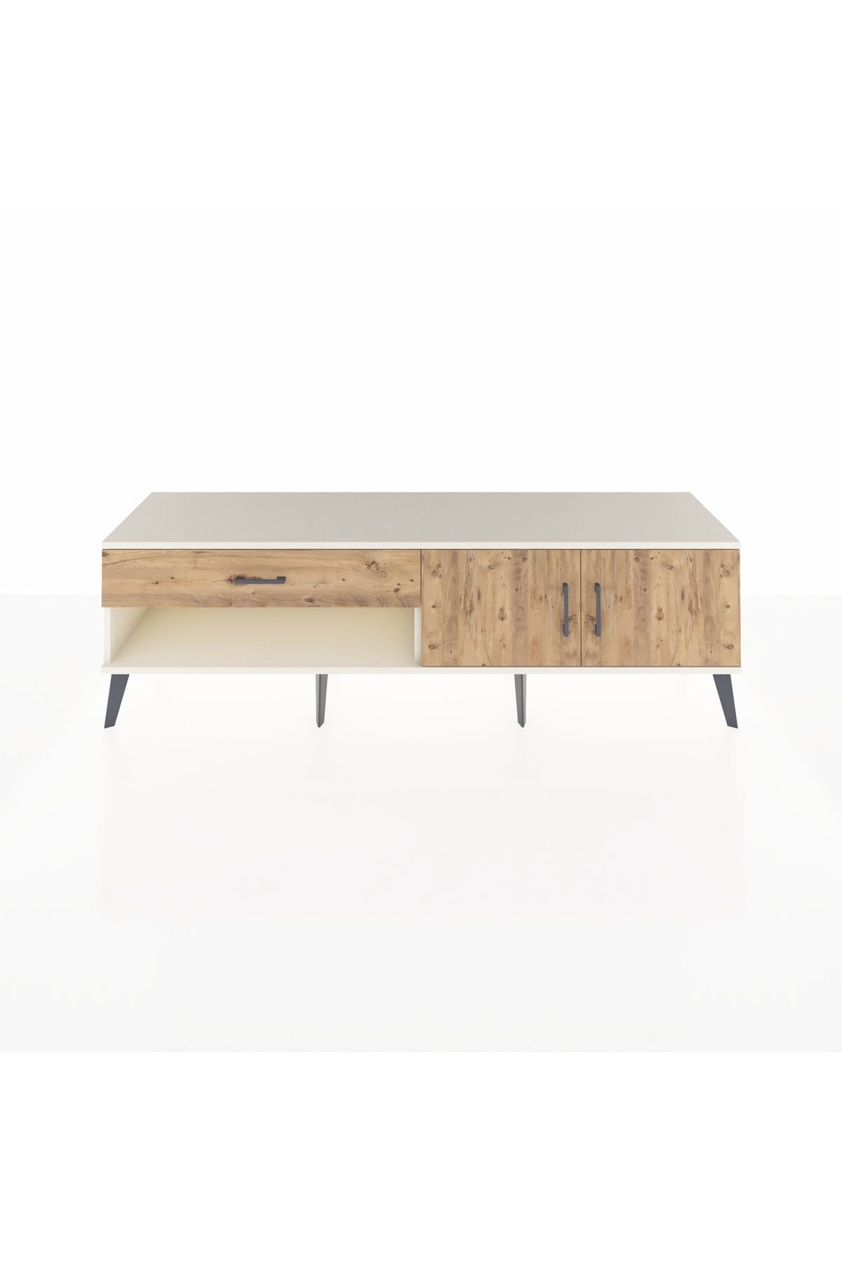 Hyperion TV Ünitesi Tek Raflı Tek Çekmeceli 2 Kapaklı 176x44x51 Aytaşı-Çam/Çam