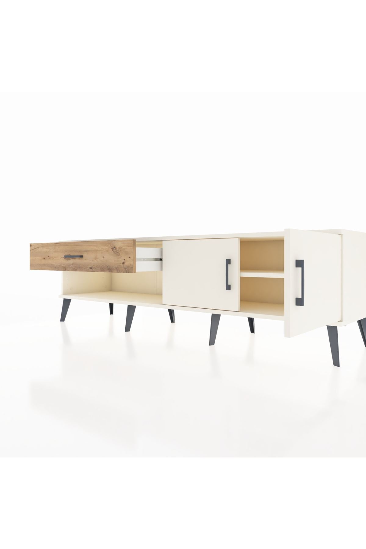 Hyperion TV Ünitesi Tek Raflı Tek Çekmeceli 2 Kapaklı 176x44x51 Aytaşı-Aytaşı/Çam